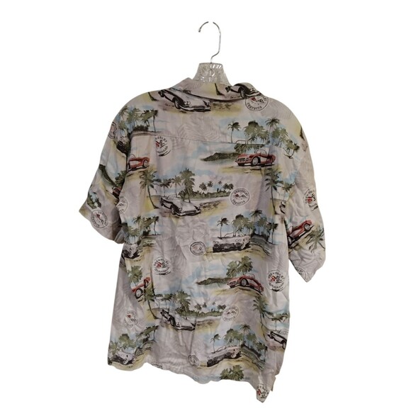 Vtg Newport Blue Mens Sz L American Classic Chevrolet Corvette Button Up Shirt - Picture 2 of 9